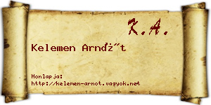 Kelemen Arnót névjegykártya